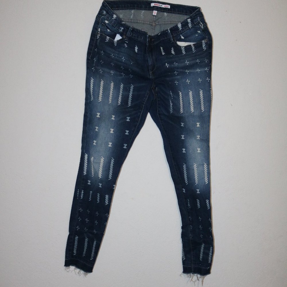 BOGO Plus Denim Tribal Print Jeans